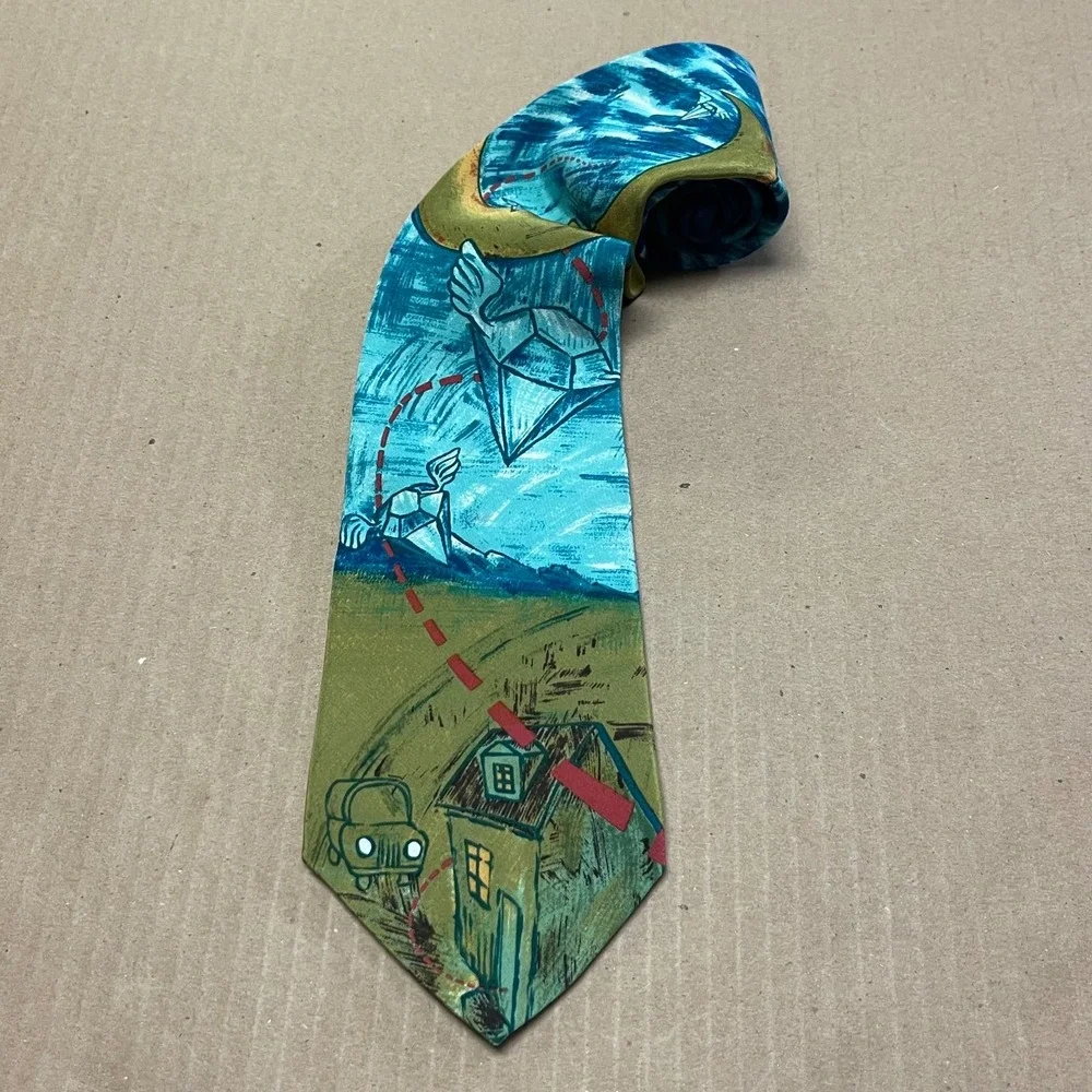 Vintage Beatles Tie Lucy in the Sky with Diamonds 100% Silk Made in the USA 90's